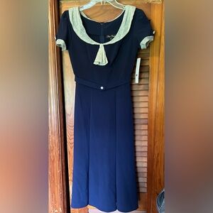 Women’s Stop Staring! Navy Stretch Raileen Cap Sleeve Dress - Sz Small